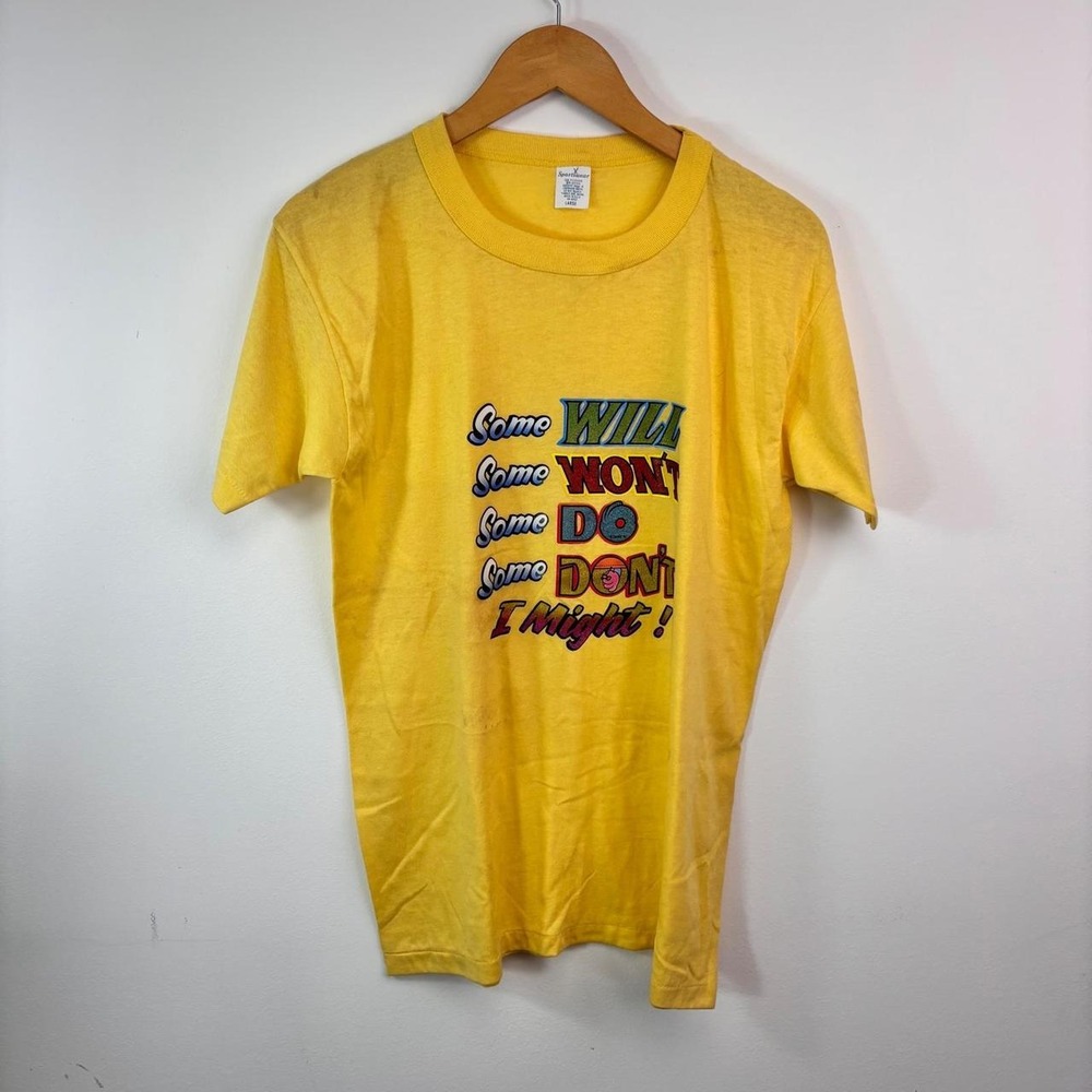 Vintage 1980 Roach Some Will Some Won't Glitter Graphic T-Shirt Large USA